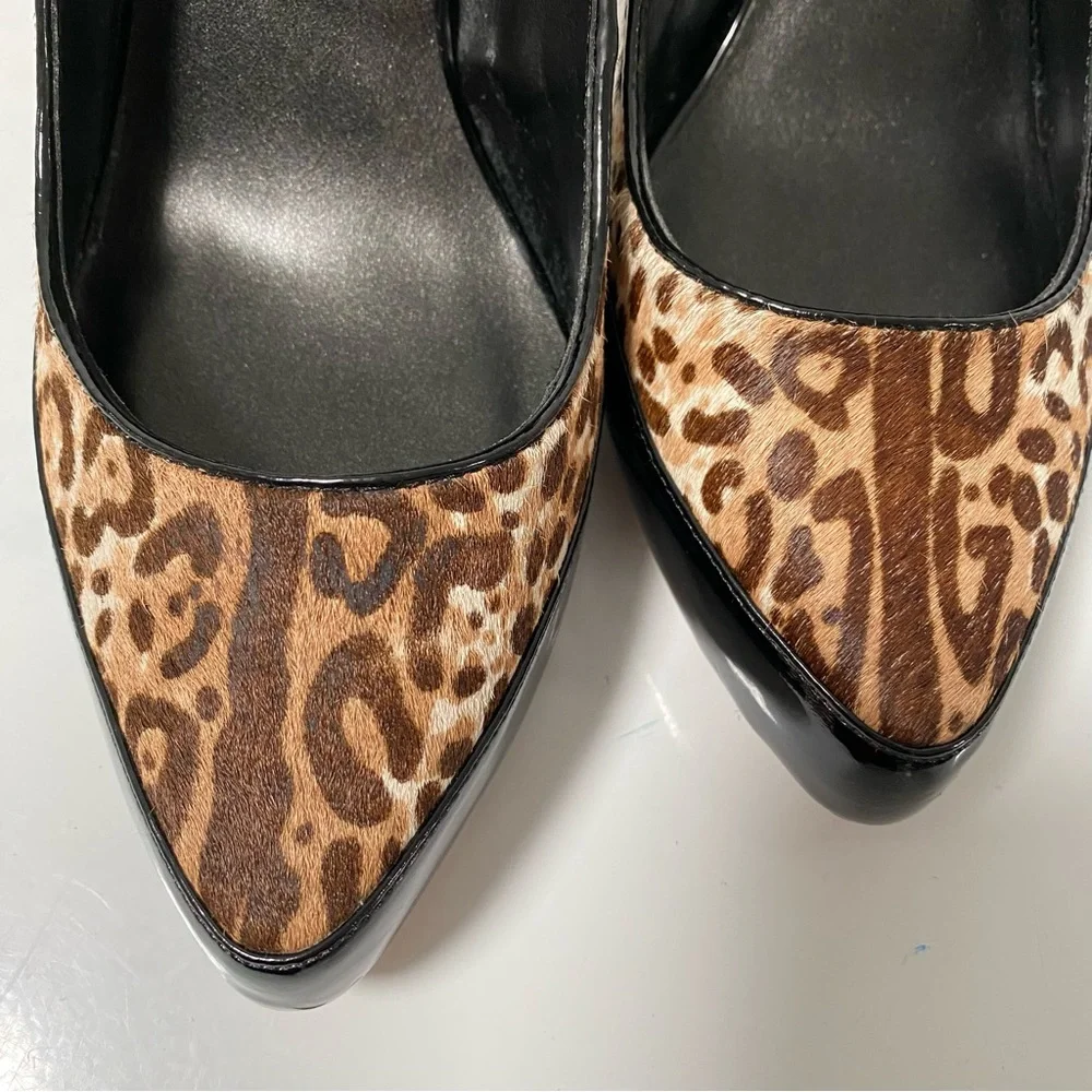 Leopard print platform heels